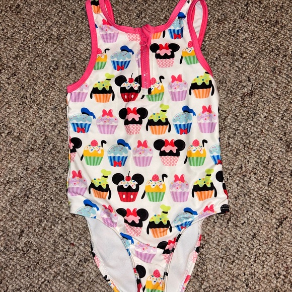 Disney Store Mickey Mouse & Friends Cupcake Girls Swimsuit Set 4T - Picture 2 of 4